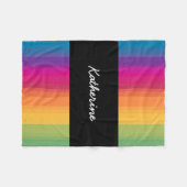 Elegant modern ombre gradiënt kleurrijke regenboog fleece deken (Voorkant (Horizontaal))