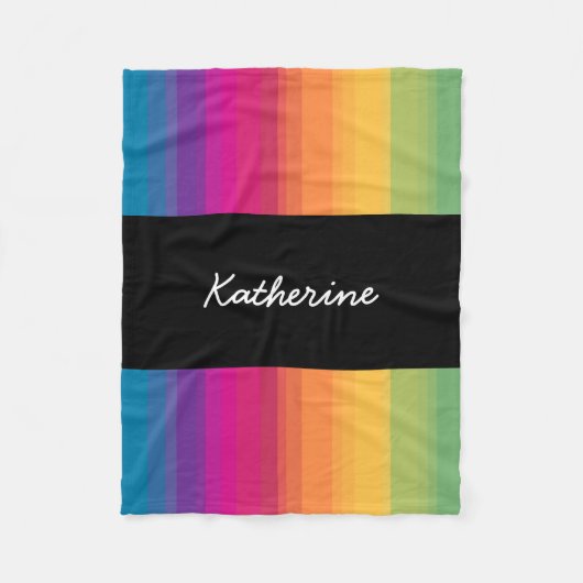 Elegant modern ombre gradiënt kleurrijke regenboog fleece deken (Voorkant)
