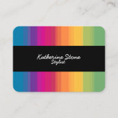 Elegant modern ombre gradiënt kleurrijke regenboog visitekaartje (Voorkant)