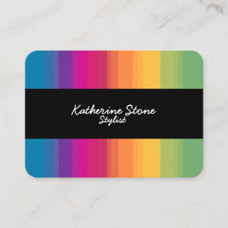 Elegant modern ombre gradiënt kleurrijke regenboog visitekaartje