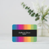 Elegant modern ombre gradiënt kleurrijke regenboog visitekaartje (Staand voorkant)