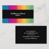 Elegant modern ombre gradiënt kleurrijke regenboog visitekaartje (Voorkant / Achterkant)