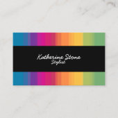 Elegant modern ombre gradiënt kleurrijke regenboog visitekaartje (Voorkant)