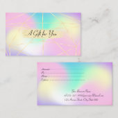Elegant modern Ombre Holographic Geometric, Stripe Kortingskaartje (Voorkant / Achterkant)