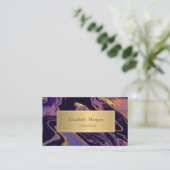 Elegant Modern Ombre Marble Gold Touch Visitekaartje (Staand voorkant)