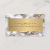 Elegant Modern Ombre Marble White Gold Visitekaartje (Achterkant)