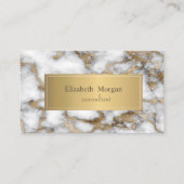 Elegant Modern Ombre Marble White Gold Visitekaartje (Voorkant)