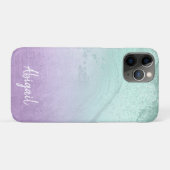 Elegant modern ombre paars & mint glitter marmer Case-Mate iPhone case (Achterkant (horizontaal))