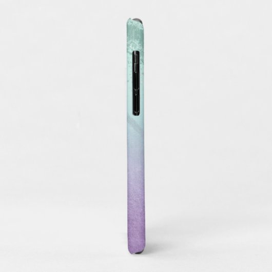Elegant modern ombre paars & mint glitter marmer Case-Mate iPhone case (Achterkant/links)