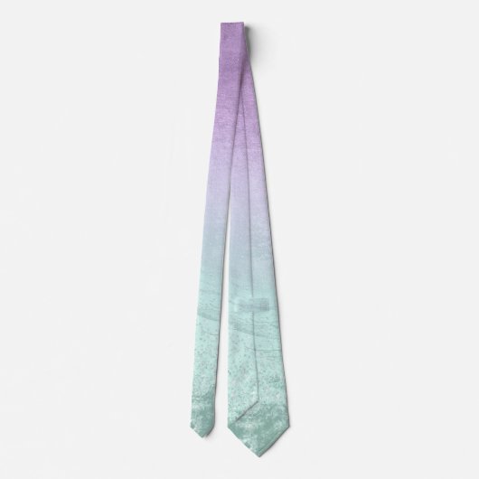 Elegant modern ombre paars & mint glitter marmer stropdas (Achterkant)