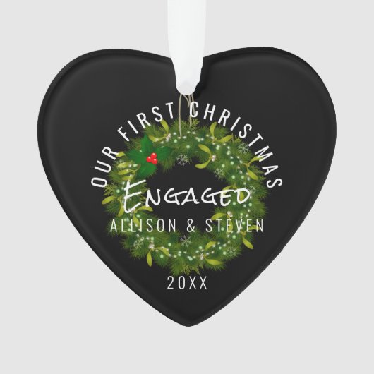 Elegant Modern Ons eerste kerstfeest Ornament (voorkant)