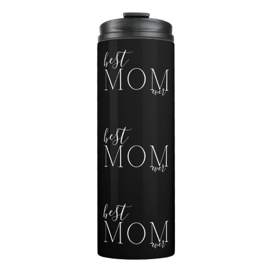 Elegant Modern Onyx beste MOM ooit versleten Thermosbeker (Voorkant)