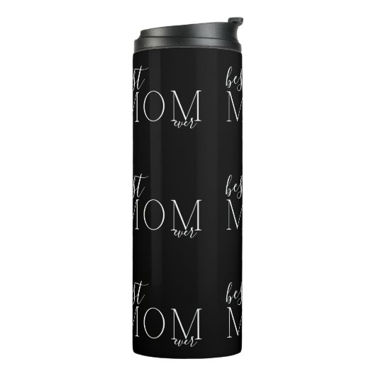 Elegant Modern Onyx beste MOM ooit versleten Thermosbeker (Gedraaid links)