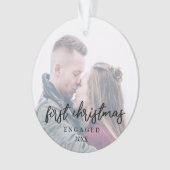 Elegant modern onze eerste kerstfoto ornament (voorkant)