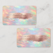 Elegant Modern, Opal, Roos Gold Brush Stroke Visitekaartje (Voorkant / Achterkant)