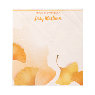 ELEGANT MODERN ORANJE FLORAL WATERVERF SJABLOON NOTITIEBLOK