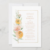 Elegant Modern Oranje geel Waterverf Bloemen Kaart (Voorkant)