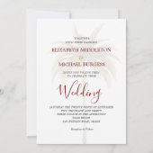 Elegant modern Oranje palm tropical Wedding Kaart (Achterkant)