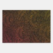 Elegant modern Oranje Rust Black Floral Pattern Inpakpapier Vel (Voorkant)