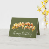 Elegant Modern Orchideeën Green Back Flower Birthd Kaart (Gele Bloem)