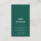 Elegant Modern  Organic Green Flowers Visitekaartje (Achterkant)