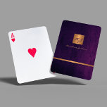 Elegant modern paars en goudleder, monogrammetisch pokerkaarten<br><div class="desc">Kassy, geüpgraded, gekleurde speelkaarten, geplaatst in donker paars indigo leder, zien er uit met een faux gouden metalen glanzend vierkant. Gemakkelijk om met uw monogram/naam of bedrijfsinitialen aan te passen. Een elegant bedrijfs collectief of persoonlijk geschenk voor consultants, adviseurs, persoonlijke stylists, make-upartiest, hairstylist, salon manager, interieurontwerpers of -architecten, boutique eigenaars,...</div>