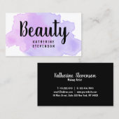 Elegant modern paars en violet waterverf schoonhei visitekaartje (Voorkant / Achterkant)