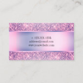 Elegant modern paars glitter druipt notaris visitekaartje (Achterkant)