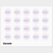 Elegant modern paars glitter lipt witte marmer ronde sticker (Vel)