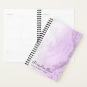Elegant modern paars glitter witte marmer planner (Display)