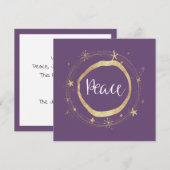 Elegant modern Paars Gold Star-ziektebewijs Feestdagenkaart (Voorkant / Achterkant)