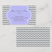 Elegant, modern paars, grijs en wit chevron visitekaartje (Voorkant / Achterkant)