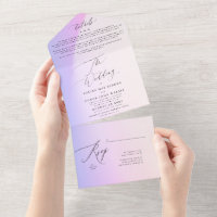 Elegant Modern Paars Ombre Tie Dye Wedding