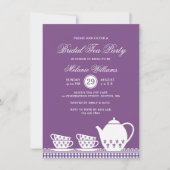 Elegant modern Paars Tea Party Vrijgezellenfeest Kaart (Voorkant)