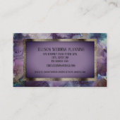 Elegant modern Paars Violet Silver Wedding Visitekaartje (Achterkant)