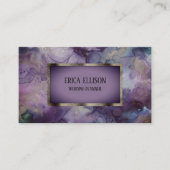 Elegant modern Paars Violet Silver Wedding Visitekaartje (Voorkant)