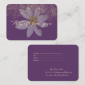 Elegant Modern Paars, White Daisy, Confetti Kortingskaartje (Voorkant / Achterkant)