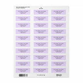 Elegant Modern Paars Zakelijk Heden Schrift Etiket (Full Sheet)