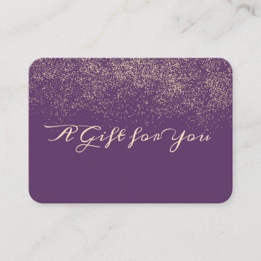 Elegant Modern Paarse Confetti Kortingskaartje (Voorkant)