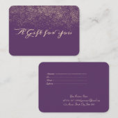 Elegant Modern Paarse Confetti Kortingskaartje (Voorkant / Achterkant)