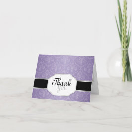 Elegant Modern Paarse Damask bedankt je kaarten