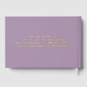 Elegant modern Paarse gouden quinceañera Gastenboek (Achterkant)