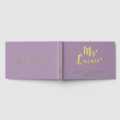 Elegant modern Paarse gouden quinceañera Gastenboek (Volledig)
