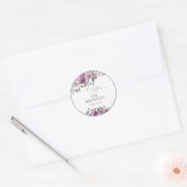Elegant Modern Paarse Rozen Elke leeftijd Verjaard Ronde Sticker (Envelop)