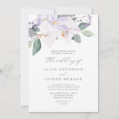 Elegant Modern Paarse Waterverf Orchids Weddenscha Kaart (Voorkant)