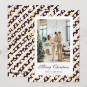 Elegant Modern Paarse Wit Foto Vrolijk Kerstfeest Feestdagenkaart (Voorkant / Achterkant)