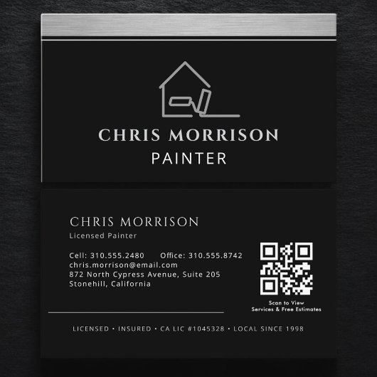 Elegant Modern Painter Professional QR Code Visitekaartje