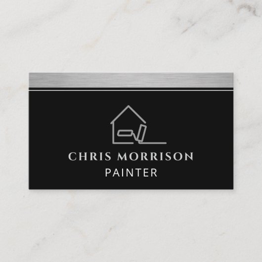 Elegant Modern Painter Professional QR Code Visitekaartje (Voorkant)