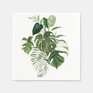 Elegant Modern Palm Green Leafy Tropical Foliage Servet