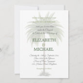 Elegant Modern Palm Jewish Wedding Chuppah Kaart (Achterkant)